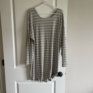 HYFVE- grey and white stripe sweater dress